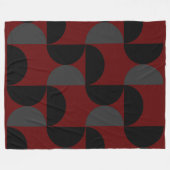 Mid-Century Modern Red Black en Grey Fleece Deken (Voorkant (Horizontaal))