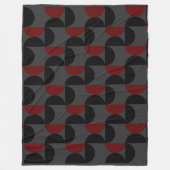 Mid-Century Modern Red Black en Grey Fleece Deken (Voorkant)