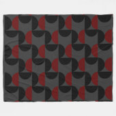 Mid-Century Modern Red Black en Grey Fleece Deken (Voorkant (Horizontaal))