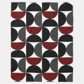 Mid-Century Modern Red Black en Grey Fleece Deken (Voorkant)