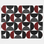 Mid-Century Modern Red Black en Grey Fleece Deken (Voorkant (Horizontaal))