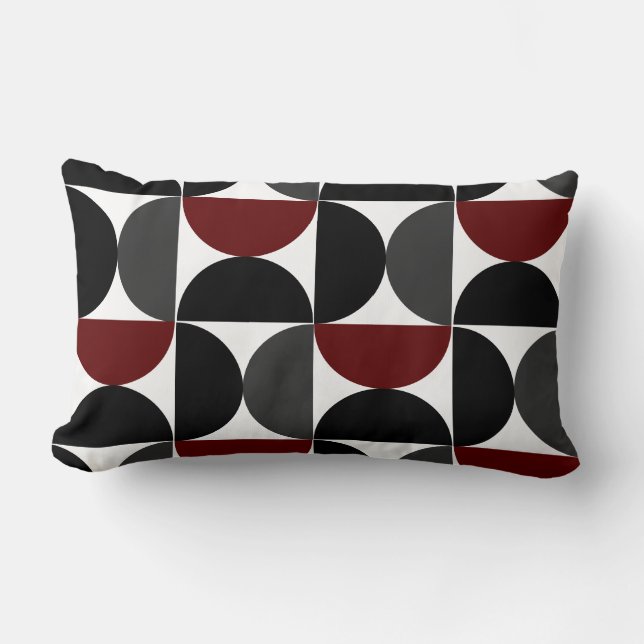 Mid-Century Modern Red Black en Grey Kussen (Voorkant)
