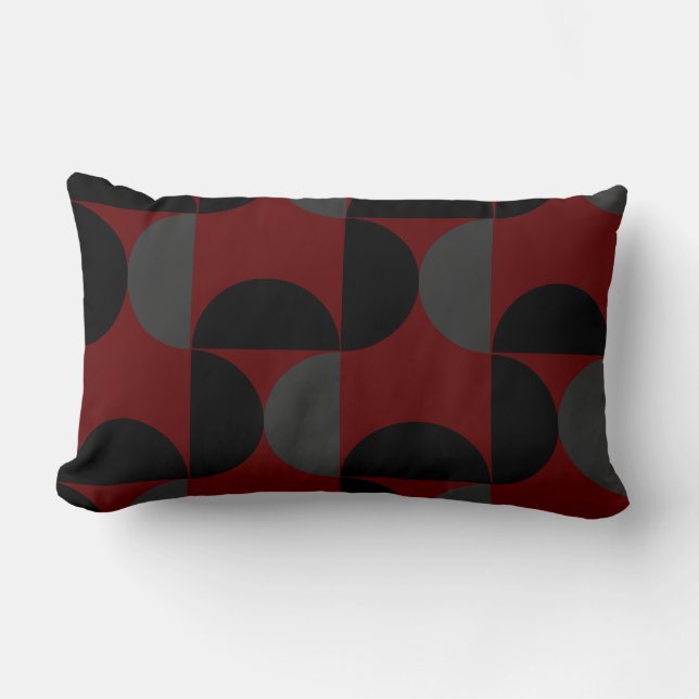 Mid-Century Modern Red Black en Grey Kussen (Voorkant)