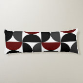 Mid-Century Modern Red Black en Grey Lichaamskussen (Achterkant)
