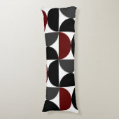 Mid-Century Modern Red Black en Grey Lichaamskussen (Voorkant Verticaal)