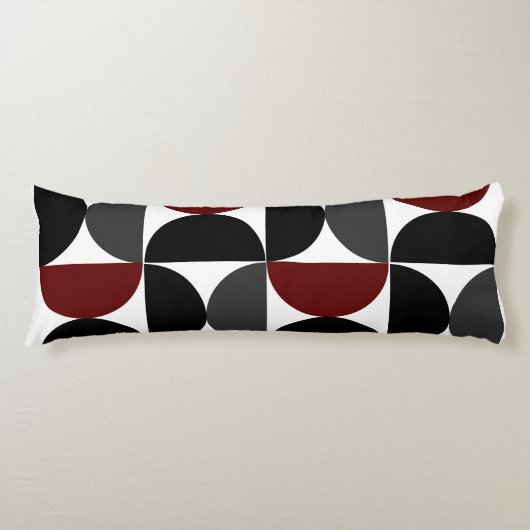 Mid-Century Modern Red Black en Grey Lichaamskussen (Voorkant)