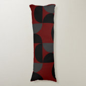 Mid-Century Modern Red Black en Grey Lichaamskussen (Voorkant Verticaal)