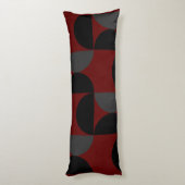 Mid-Century Modern Red Black en Grey Lichaamskussen (Achterkant (Verticaal))