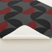 Mid-Century Modern Red Black en Grey Sherpa Deken (3/4)