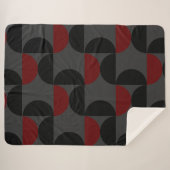 Mid-Century Modern Red Black en Grey Sherpa Deken (Voorkant (horizontaal))