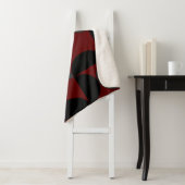 Mid-Century Modern Red Black en Grey Sherpa Deken (In situ)
