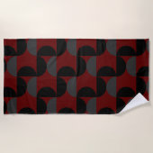 Mid-Century Modern Red Black en Grey Strandlaken (Voorkant)