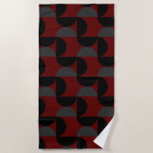 Mid-Century Modern Red Black en Grey Strandlaken (Voorkant)