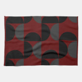 Mid-Century Modern Red Black en Grey Theedoek (Horizontaal)