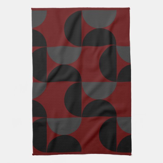 Mid-Century Modern Red Black en Grey Theedoek (Verticaal)