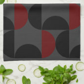 Mid-Century Modern Red Black en Grey Theedoek (Gevouwen)