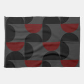 Mid-Century Modern Red Black en Grey Theedoek (Horizontaal)