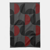 Mid-Century Modern Red Black en Grey Theedoek (Verticaal)