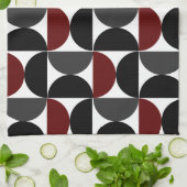 Mid-Century Modern Red Black en Grey Theedoek (Gevouwen)