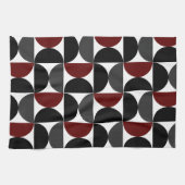 Mid-Century Modern Red Black en Grey Theedoek (Horizontaal)