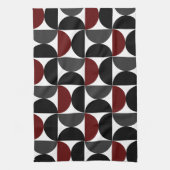 Mid-Century Modern Red Black en Grey Theedoek (Verticaal)