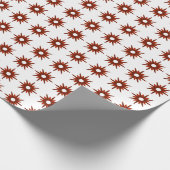 Mid-Century Modern Red Kerstmis Starburst Cadeaupapier (Hoek)