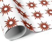 Mid-Century Modern Red Kerstmis Starburst Cadeaupapier (Rol Hoek)