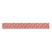 Mid Century Modern Red Piquet Abstract Pattern Grosgrain Lint (Voorkant)