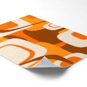 Mid Century Modern Retro Abstract jaren 70 Sinaasa Poster (Hoek)