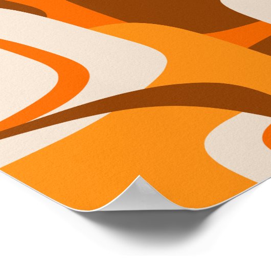 Mid Century Modern Retro Abstract jaren 70 Sinaasa Poster (Hoek)