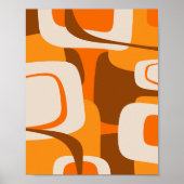 Mid Century Modern Retro Abstract jaren 70 Sinaasa Poster (Voorkant)