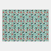 Mid Century Modern Retro Christmas Cat Gift Wrap Inpakpapier Vel (Voorkant)