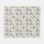 Mid-Century Modern Retro Feathers Fleece Blanket (Voorkant (Horizontaal))