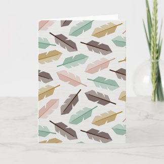 Mid-Century Modern Retro Feathers Greeting Cards Kaart