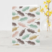 Mid-Century Modern Retro Feathers Greeting Cards Kaart (Gele Bloem)