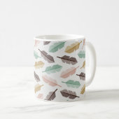 Mid-Century Modern Retro Feathers Mug Koffiemok (Voorkant rechts)