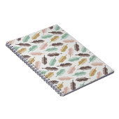 Mid-Century Modern Retro Feathers Notitieboek (Rechterzijde)
