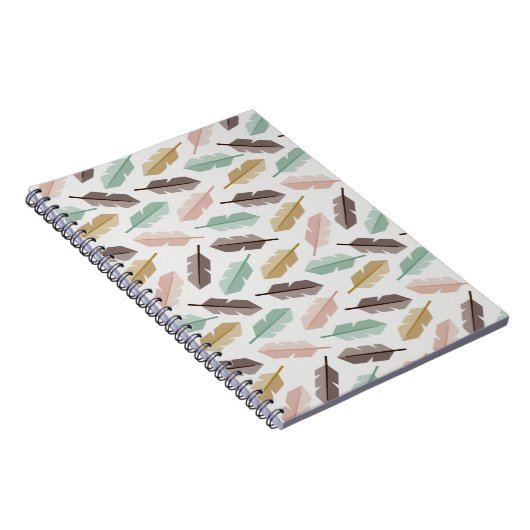 Mid-Century Modern Retro Feathers Notitieboek (Rechterzijde)