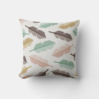 Mid-Century Modern Retro Feathers Throw Pillow Kussen