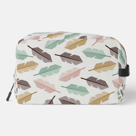 Mid-Century Modern Retro Feathers Toiletry Bag Toilettasje (Achterkant)