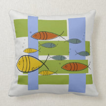 Mid Century Modern Retro Fish die zwemmen op grijs