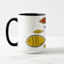Mid Century Modern Retro Fish Swimming Pattern Mok