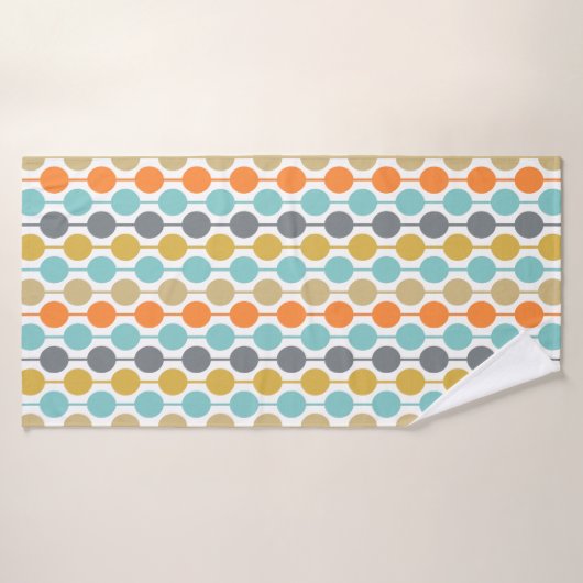 Mid-Century Modern Retro Geometric Circles Pattern Badhanddoek (Badhanddoek)