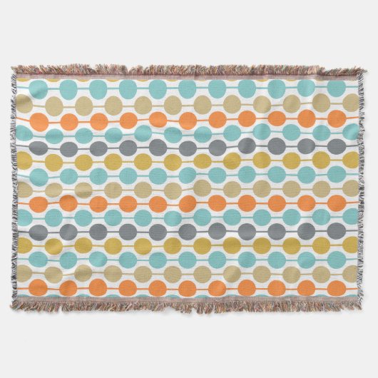 Mid-Century Modern Retro Geometric Circles Pattern Deken (Voorkant)