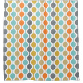 Mid-Century Modern Retro Geometric Circles Pattern Douchegordijn (Voorkant)