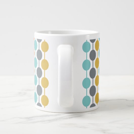 Mid-Century Modern Retro Geometric Circles Pattern Grote Koffiekop (Achterkant)