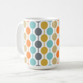 Mid-Century Modern Retro Geometric Circles Pattern Koffiemok (Voorkant links)
