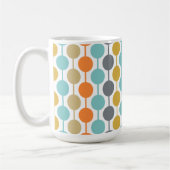 Mid-Century Modern Retro Geometric Circles Pattern Koffiemok (Links)