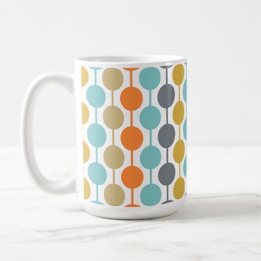 Mid-Century Modern Retro Geometric Circles Pattern Koffiemok (Links)