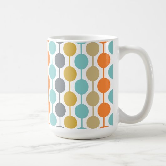 Mid-Century Modern Retro Geometric Circles Pattern Koffiemok (Rechts)